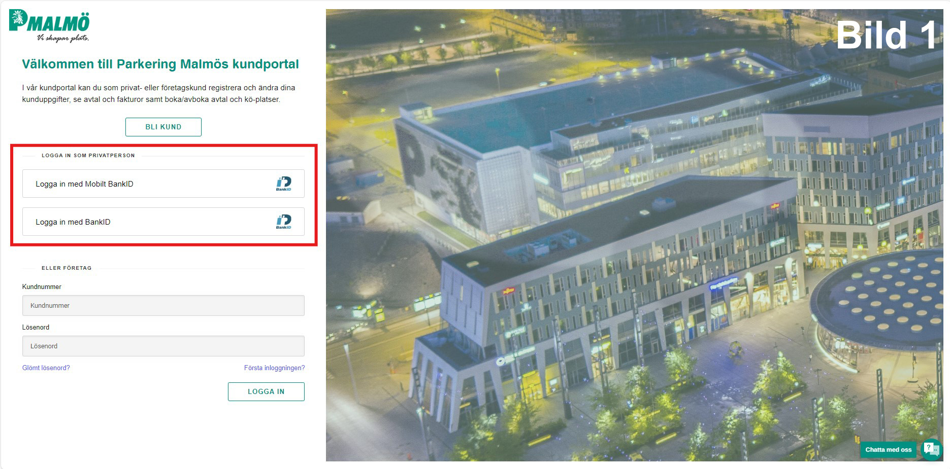En bild på Parkering Malmös kundportal